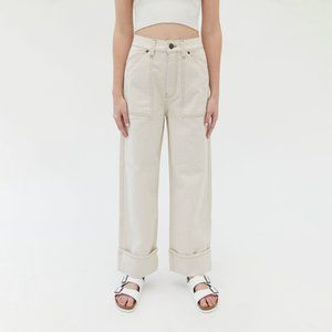 BDG Urban Outfitters Carter Deep Cuff Carpenter Ivory Jeans 25